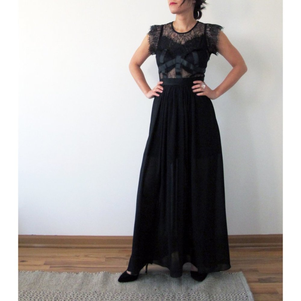 Black Lace Maxi Dress
